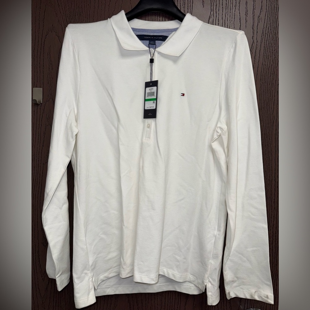 Tommy Hilfiger Women’s White Long Sleeve Polo Shirt
